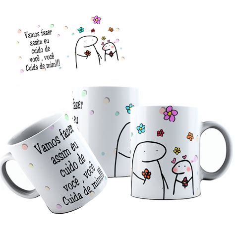 Caneca Dia dos Namorados flork Eu Cuido de Você Você Cuida de Mim