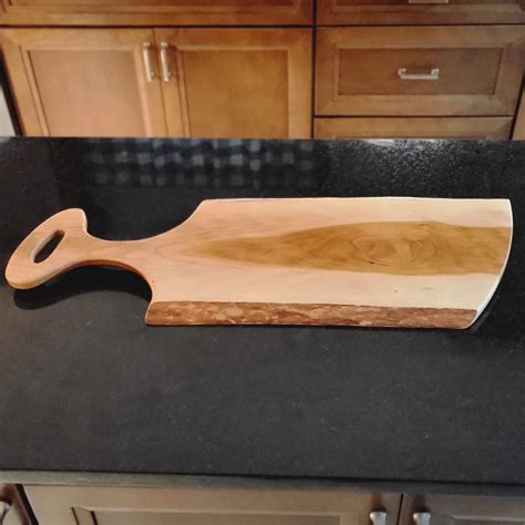 Live Edge Cherry Charcuterie Board Style 1 Large Evolution Woodworks