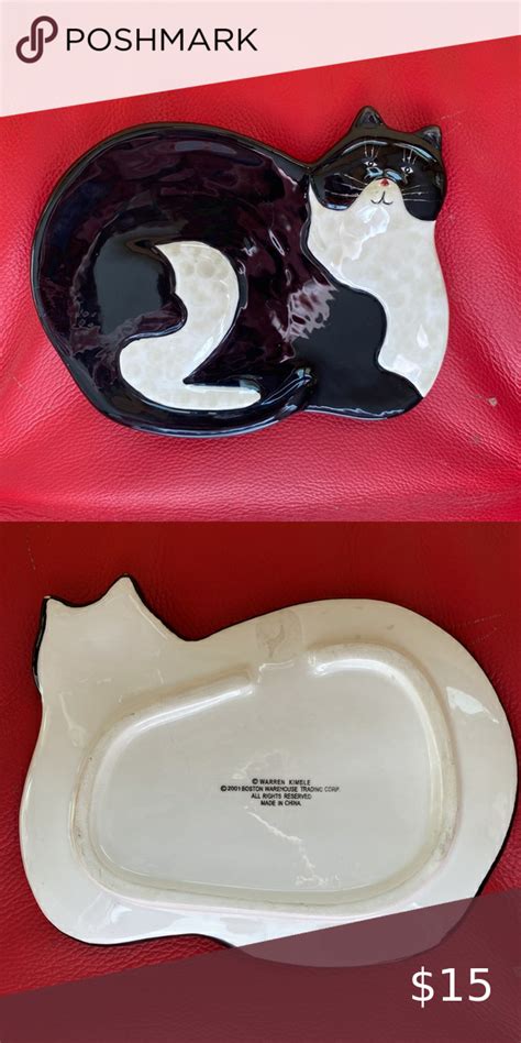 Black And White Cat Spoon Rest Warren Kimble White Cat Black And