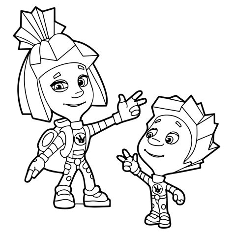 Симка и Нолик — раскраска для детей. Распечатать бесплатно.