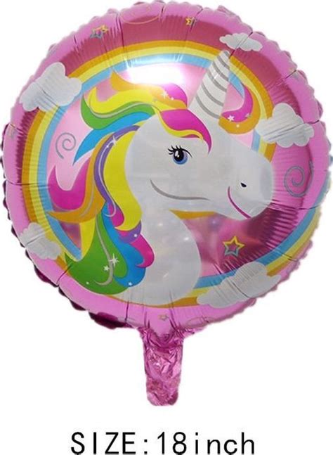 Ballon Aluminium Avec Licorne Arc En Ciel Joyeux Anniversaire Cm De