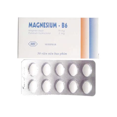 Thuốc Bổ Sung Vitamin Và Khoáng Chất Magnesium B6 Mebiphar Hộp 5 Vỉ X