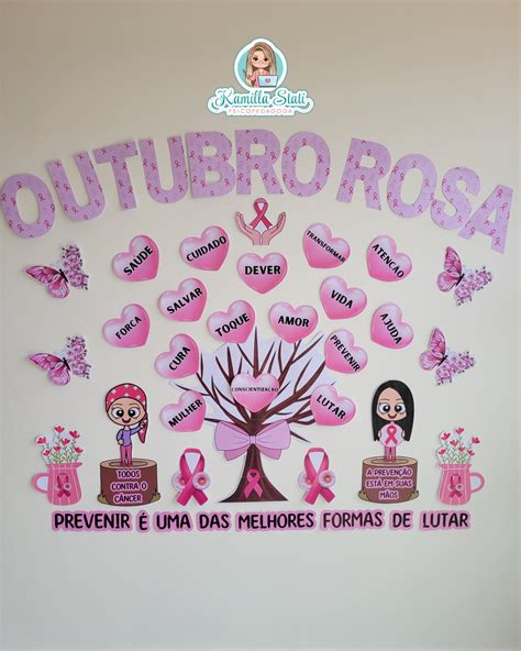 Painel Outubro Rosa Psicopedagoga Kamilla Stati