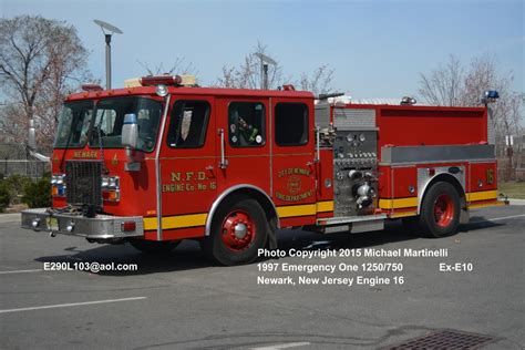 Newark NJ Fire Department Engine 16 1997 Emergency One 1250 750