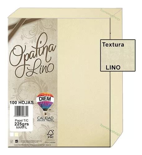 Opalina Texturizada Lino Marfil G T Carta Hojas Pape Meses