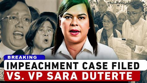 Breaking Vp Sara Sinampahan Na Ng Impeachment Sa Kongreso Youtube