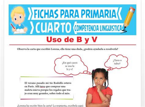 Uso De B Y V Para Cuarto Grado De Primaria Actividades Educativas