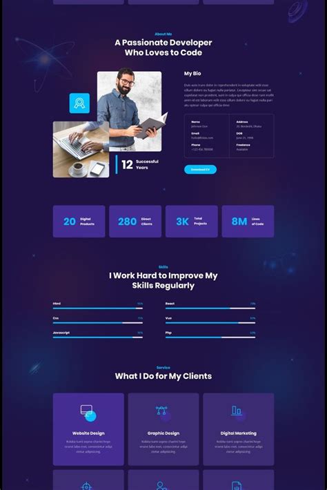 Foliox Personal Portfolio Psd Template In 2023 Psd Templates