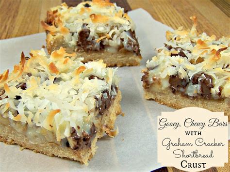 Olla Podrida Gooey Chewy Bars With Graham Cracker Shortbread Crust