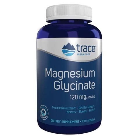 Trace Magnesium Glycinate 120 Mg 180 Caps Swanson