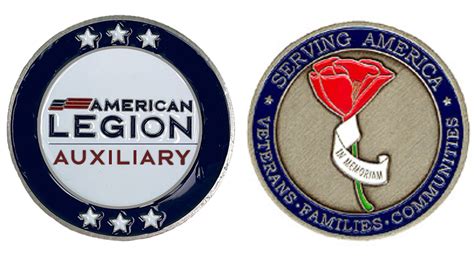 Auxiliary - Serving America Poppy Coin - American Legion Flag & Emblem