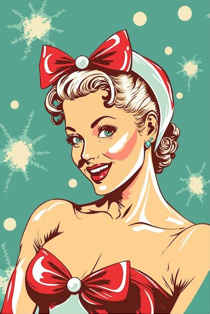 Sexy Pop Art Santa Garota Pin Up Santa Girl Ilustra O Vetorial Para