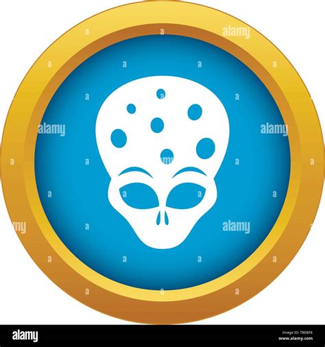 Extraterrestrial Alien Head Icon Blue Vector Isolated Stock Vector