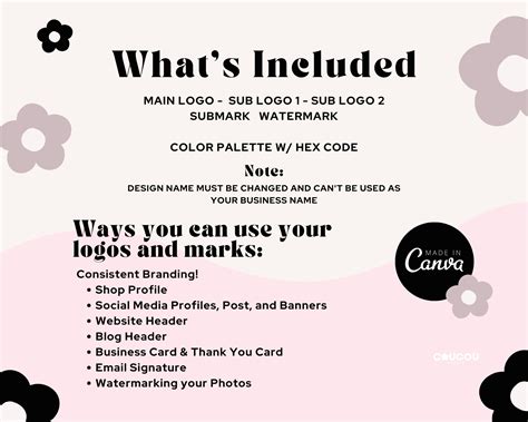 Minimalist Logo Design Canva Template, Pink DIY Logo Kit Package, Watermark, Editable Branding ...