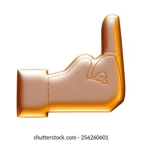 D Fuck Middle Finger Gold Metallic Stock Illustration Shutterstock