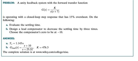 Answered PROBLEM A Unity Feedback System With Bartleby