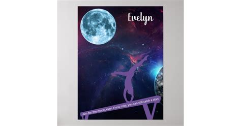 Gymnastics Aim for the Moon Poster | Zazzle