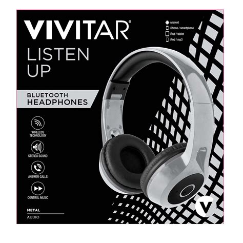 Vivitar Metallic Bluetooth Headphones Silver Shop Headphones At H E B