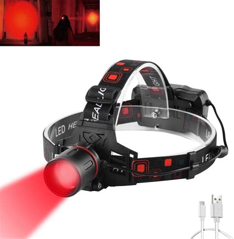 WESLITE Red Head Torch Rechargeable LED Headlamp With Red Light