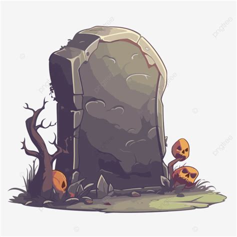 Blank Tombstone, Sticker Clipart Vector Illustration Of Gravestone ...