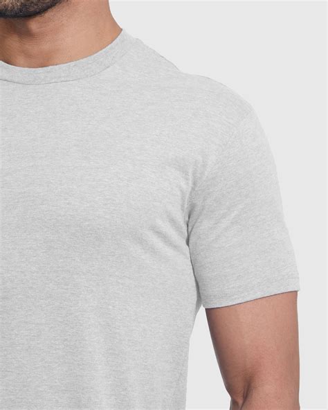 Mens Heather Light Gray Crew Neck T Shirt True Classic