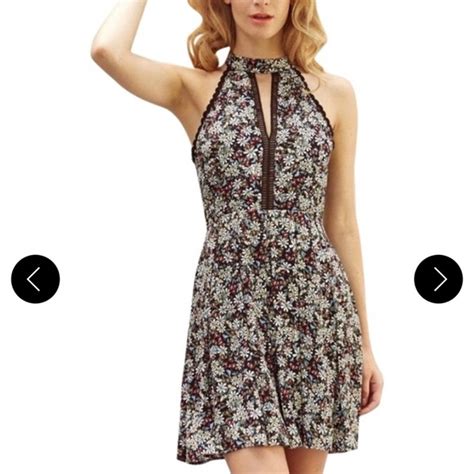 Lost Wander Dresses Lost Wander Floral Keyhole Mini Dress Nwt