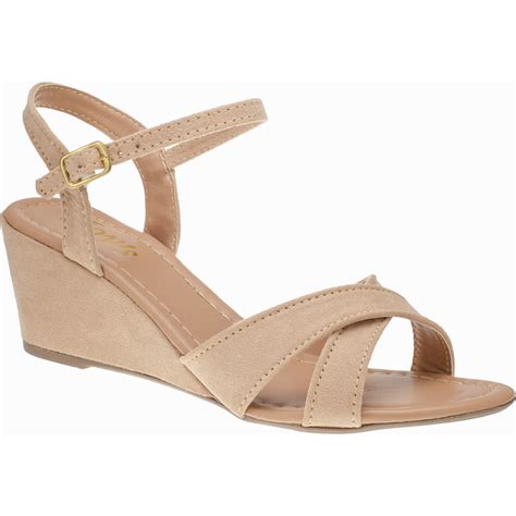Sand Lia Feminina Anabela Salto Plataforma Nude Confort Vel Shopee Brasil