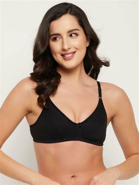 Buy Clovia Black Solid Cotton Single Full Coverage Bra Online At Best