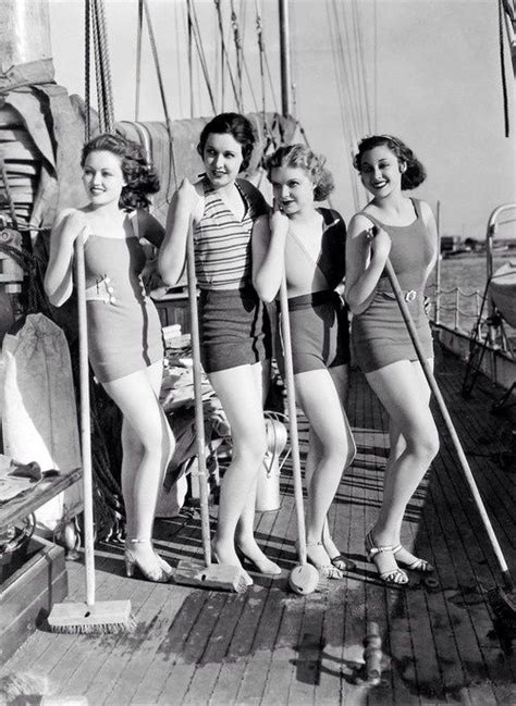 1930s Syle Bathing Suits Swimwear Vintage Swimwear Bathing Beauties