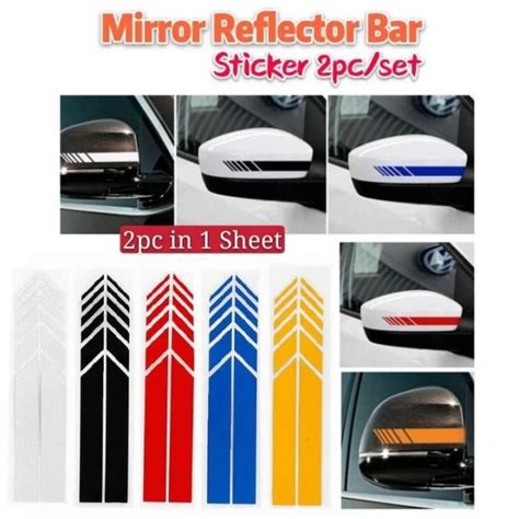 2pc Car Side Mirror Sticker Car Reflective Sticker Rearview Mirror