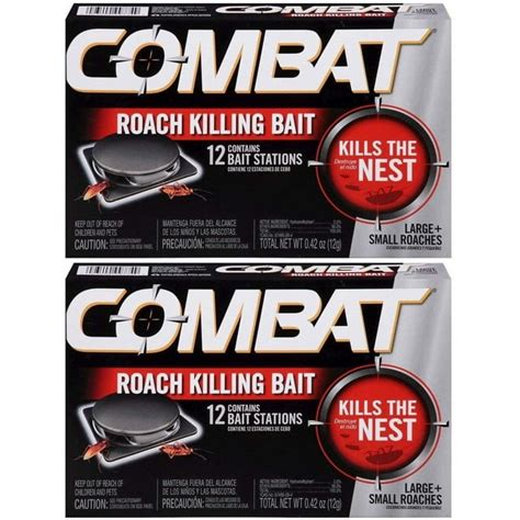 Combat Large And Small Roaches Killing Bait Stations 12 Count Pack Of 2 Total 24 Bait