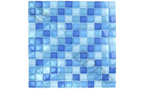 Pool360 1 X 1 Crystal Glass Tile Blends Turquoise Cobalt Blue