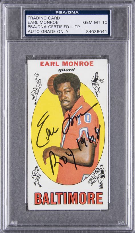 Lot Detail Topps Earl Monroe Signed Rookie Card Psa Dna