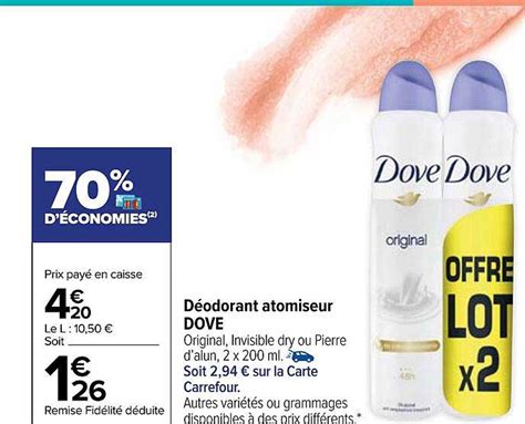 Promo D Odorant Atomiseur Dove Chez Carrefour Market Icatalogue Fr