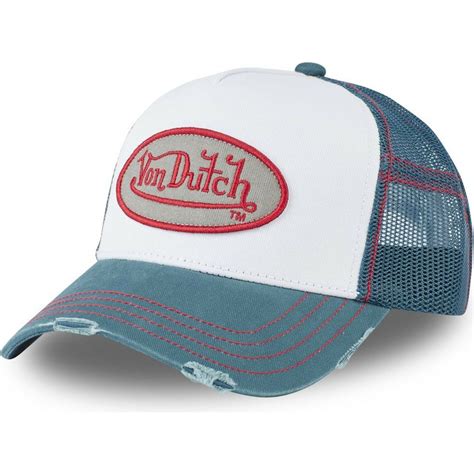 Von Dutch Sum Con White And Blue Trucker Hat Caphunters Co Uk