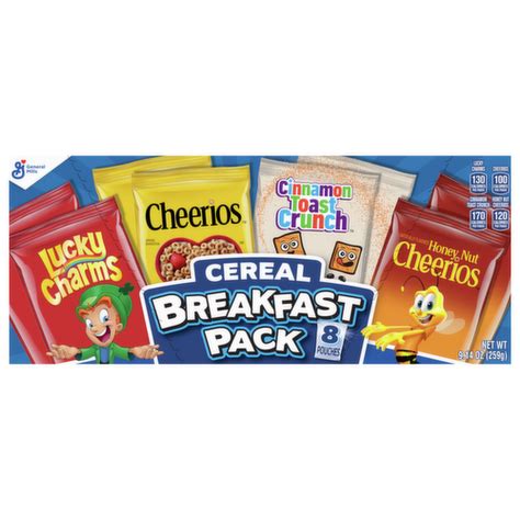 General Mills Cereal Breakfast Pack Multi Pack With 8 Varieties Lunds