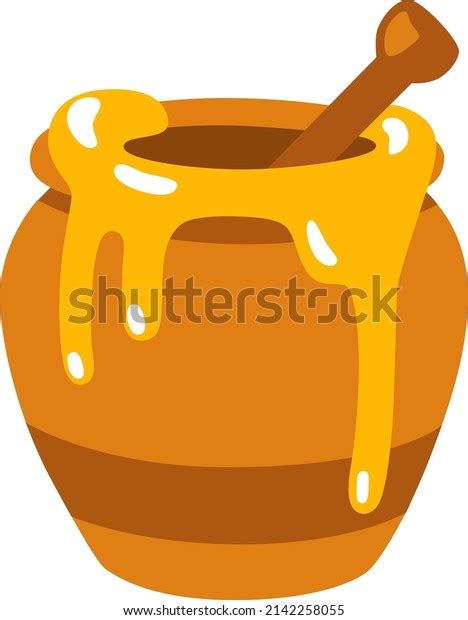 Vector Illustration Honey Pot Full Honey Stock Vector Royalty Free