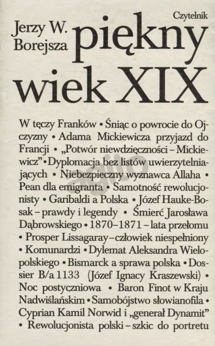 Śladami pozytywizmu J W Borejsza Piękny wiek XIX