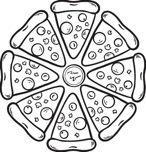 Rebanada De Pizza En Blanco Y Negro Dibujado A Mano Ilustración De Doodle 3415761 Vector En Vecteezy