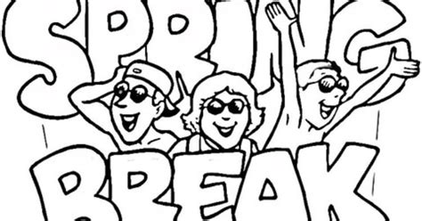 Spring Break Coloring Page