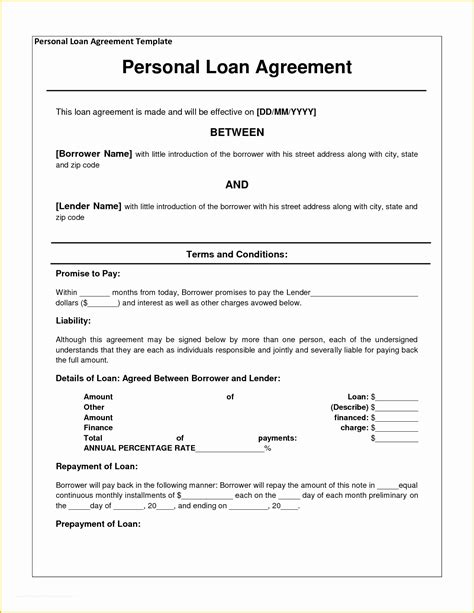 Free Business Loan Agreement Template Of 7 Business Loan Agreement