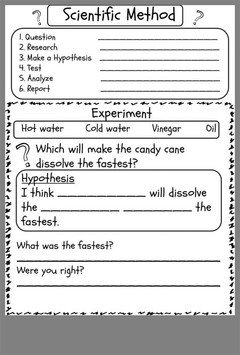 Fourth Grade Science Experiment Worksheet