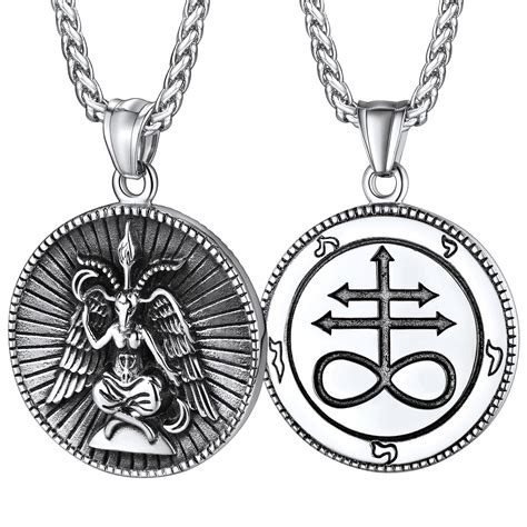 Faithheart Baphomet Sabbatic Goat Necklace Satanic Leviathan Cross Demon Devil Lucifer Pendant