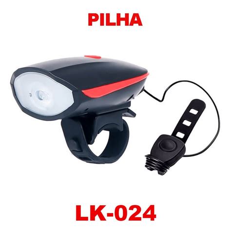 Farol Bike Led Buzina Pilha Vermelho Luatek LK 024 Submarino