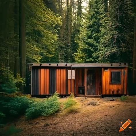 Rustic Shipping Container Home In Evergreen Woods