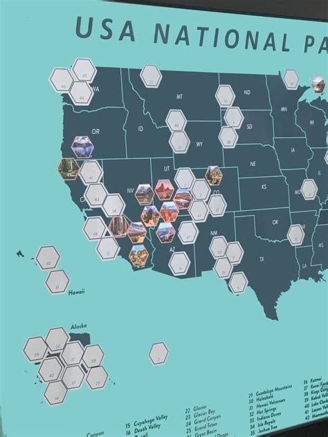 USA National Parks Scratch Off Map Frameable Poster 18 by 24 | Etsy