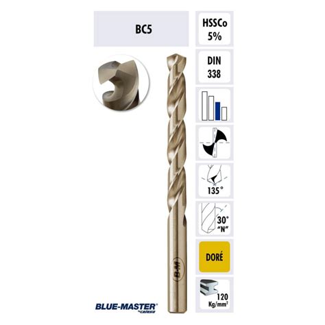 Foret métaux HSS COBALT 5 Diamètre 10 mm