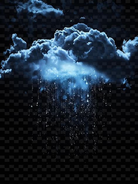 Premium PSD | Dreamy Glowing Cloud Rain With Fluffy Clouds and White ...