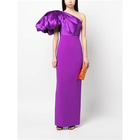 Solace London Purple Karli One Shoulder Gown Coveti