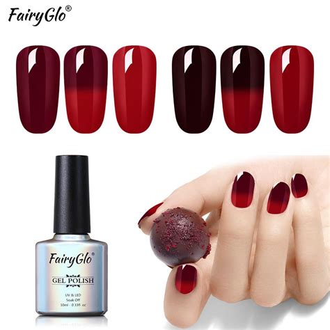 FairyGlo10ML Vinho Tinto Térmica Mudança de Temperatura Gel Unha